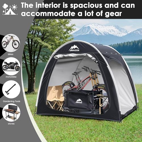 Large fabric bike storage shelter tent — photo 5