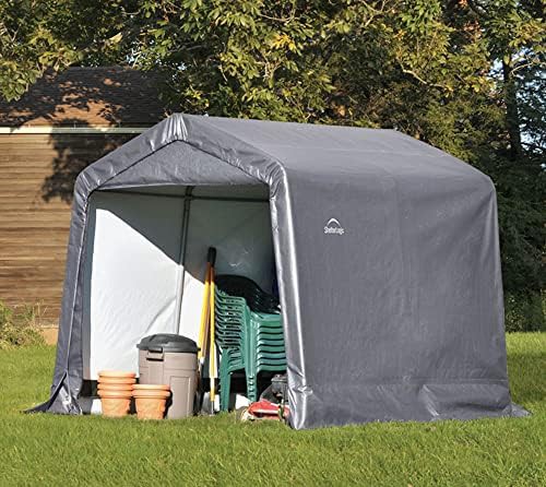 Gray peak roof shed with easy hook anchors — photo 3