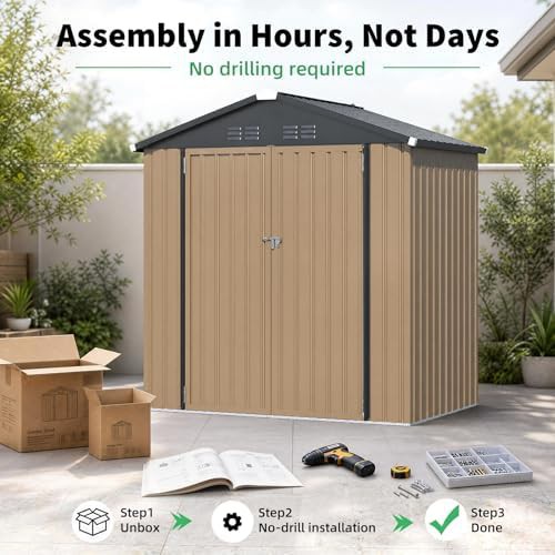 Heavy duty metal garden tool shed — photo 4
