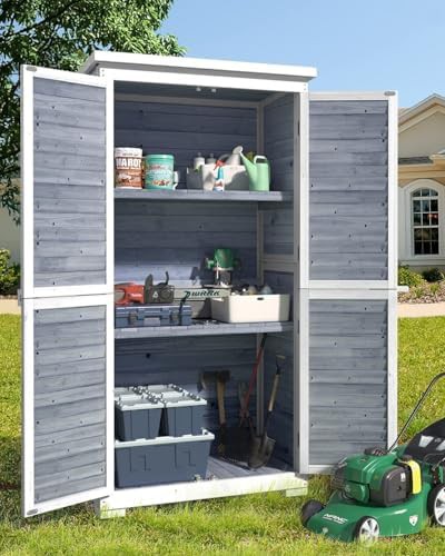 Wooden Storage Cabinet with Three Shelves