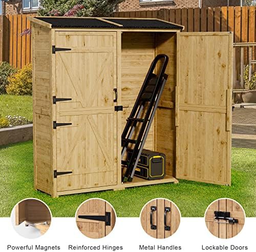 Wooden Outdoor Cabinet with Waterproof Roof — photo 4