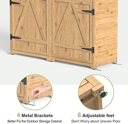 Wooden Outdoor Cabinet with Waterproof Roof — photo 5