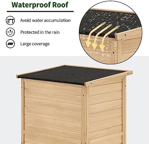 Small natural wood vertical shed with latch — photo 4
