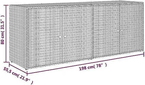 Gray poly rattan garden storage cabinet — photo 3