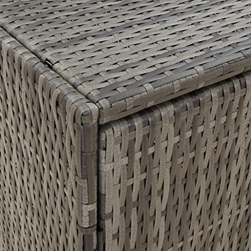 Gray poly rattan garden storage cabinet — photo 4