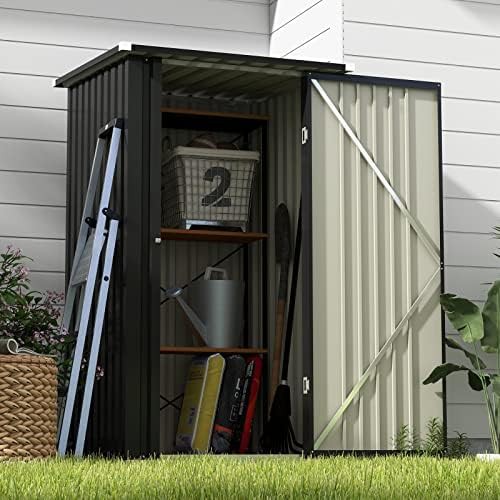 Small black metal square patio shed — photo 3