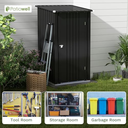 Small black metal square patio shed — photo 5