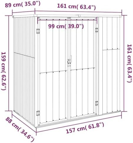 Gray galvanized steel sloped tool shed — photo 3