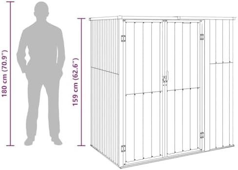 Gray galvanized steel sloped tool shed — photo 4