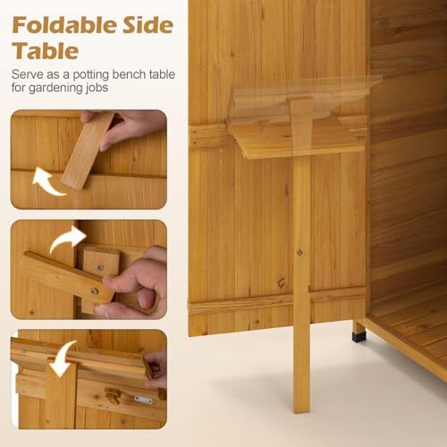 Wooden Utility Cabinet with Foldable Work Table — photo 4