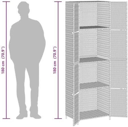 Tall black poly rattan garden cabinet — photo 4