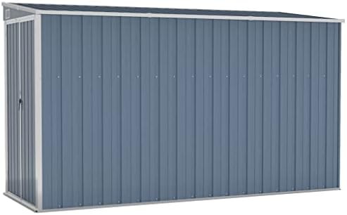 Wall mounted gray galvanized steel shed