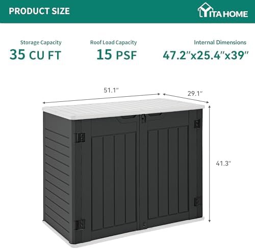 Lockable gray resin horizontal bike shed — photo 4