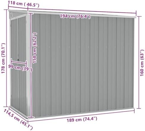 Medium gray metal patio storage shed — photo 3