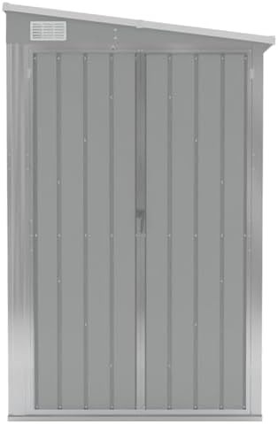 Medium gray metal patio storage shed — photo 5