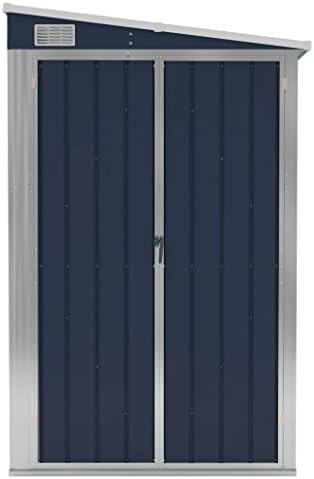 Anthracite metal wall mounted tool shed — photo 3
