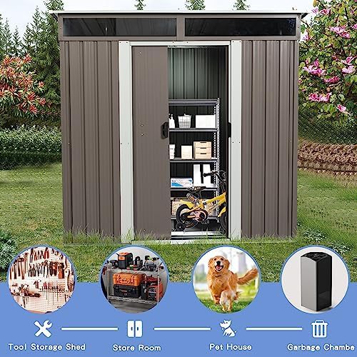 Gray metal shed with floor frame — photo 4