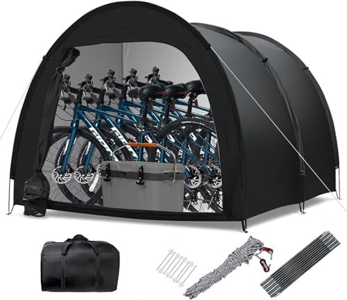 Portable garage shelter for bicycle storage