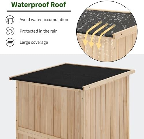 Deep waterproof wood garden storage cabinet — photo 4