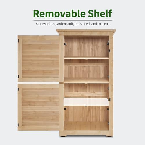 Deep waterproof wood garden storage cabinet — photo 5