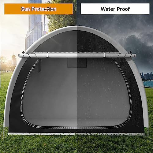 Black fabric bicycle storage tent — photo 3