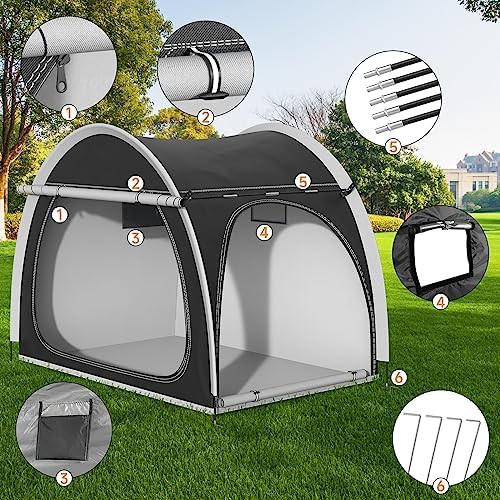 Black fabric bicycle storage tent — photo 4