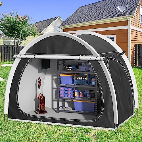 Black fabric bicycle storage tent — photo 5