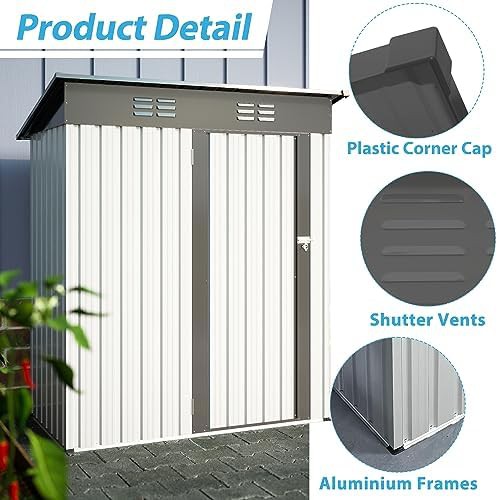 Metal garden shed with lockable double doors — photo 4