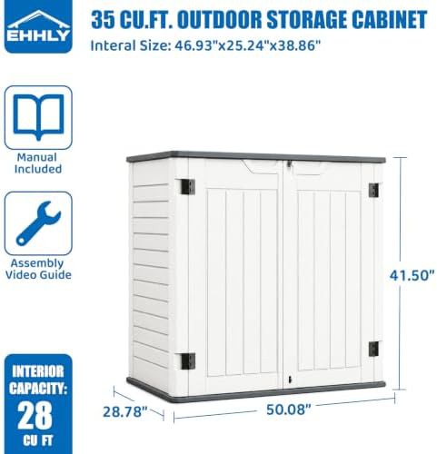 Horizontal White Resin Storage Shed 35cuft — photo 3