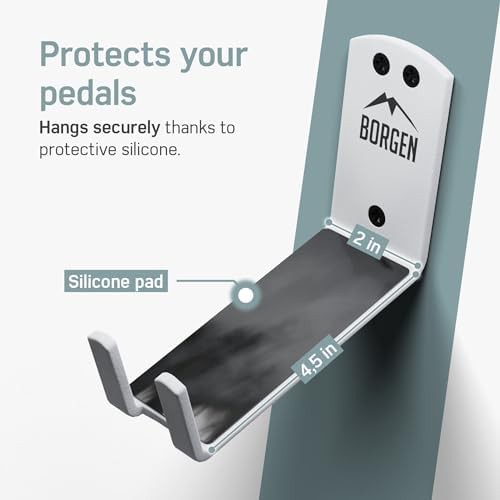 White wall mount pedal hook for bikes — photo 5