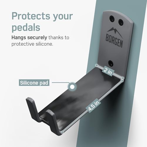 Grey wall mount pedal hook for bikes — photo 5
