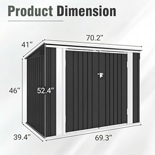 Black galvanized steel outdoor storage shed — photo 4