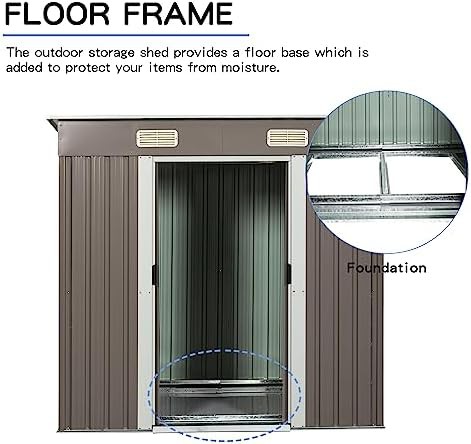Flat Top Metal Shed with Floor Frame — photo 4