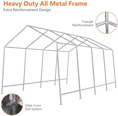 Large heavy duty carport canopy 10x20 — photo 3
