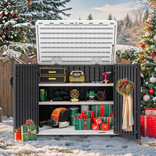 Lockable X-shaped door horizontal resin shed