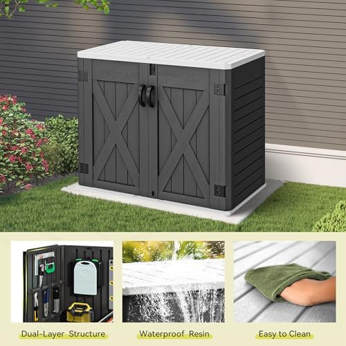 Lockable X-shaped door horizontal resin shed — photo 4