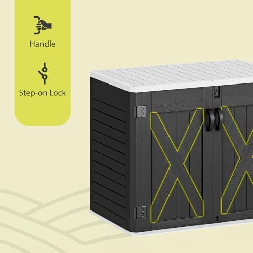 Lockable X-shaped door horizontal resin shed — photo 5