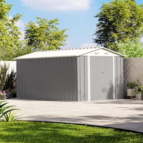 Gray metal garden storage shed eight by twelve — photo 3