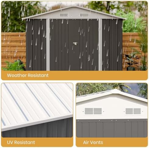 Gray metal garden storage shed eight by twelve — photo 4