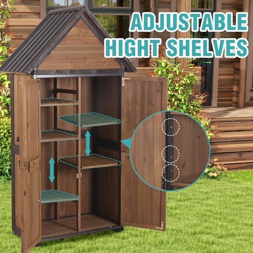 Outdoor storage cabinet with adjustable shelves — photo 4