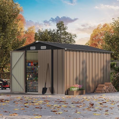 Large Brown UV Resistant Storage Shed