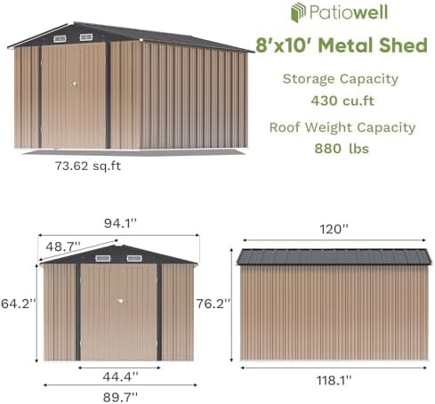 Large Brown UV Resistant Storage Shed — photo 5