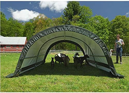 Small round livestock shelter with steel auger anchors — photo 3