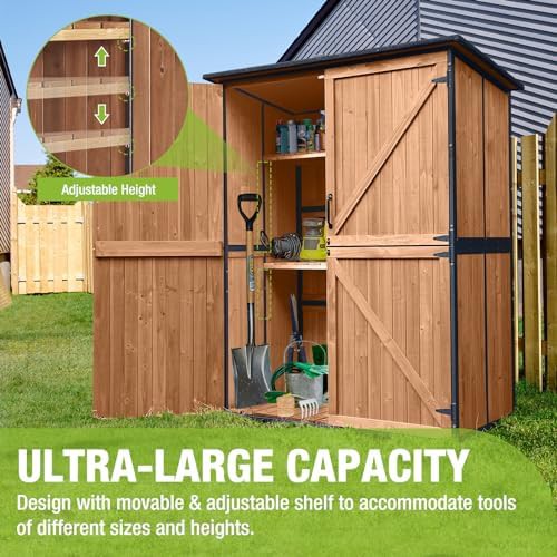 Large wooden waterproof outdoor storage cabinet — photo 4