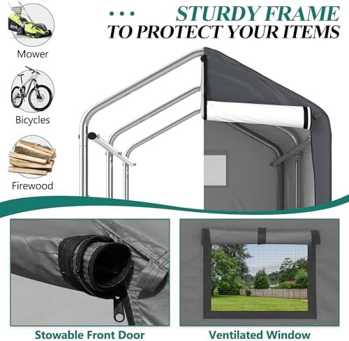 Portable fabric cycle storage shelter — photo 4