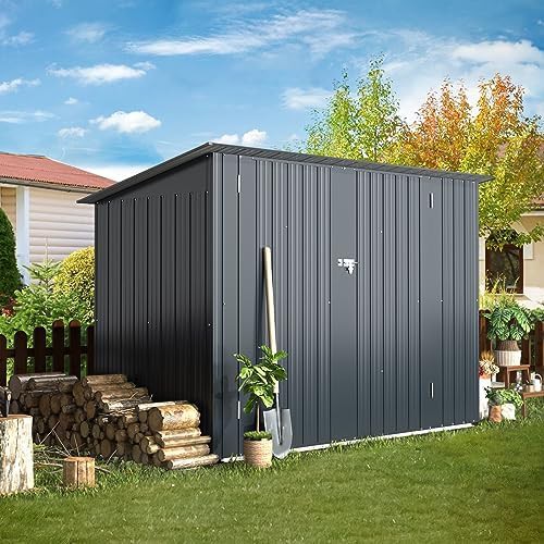 Compact lean to metal bike storage shed — photo 3