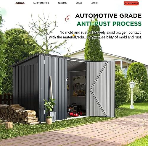 Compact lean to metal bike storage shed — photo 4