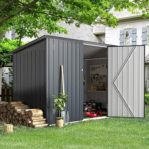 Compact lean to metal bike storage shed — photo 5