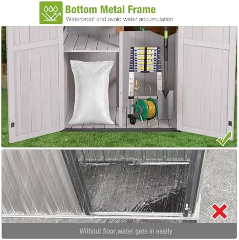 White vertical waterproof garden tool shed — photo 5