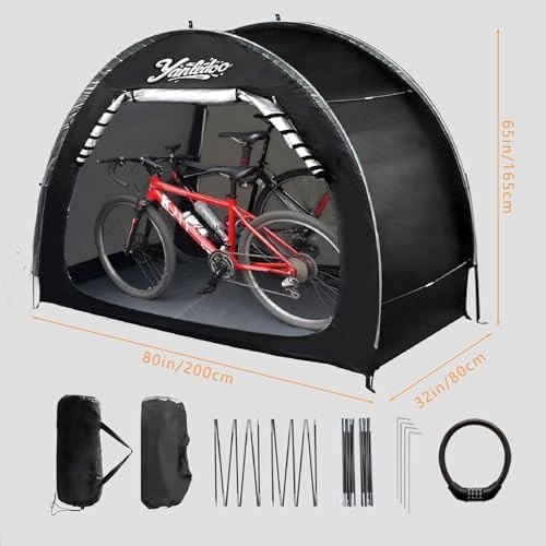 Black fabric bicycle storage tent — photo 3